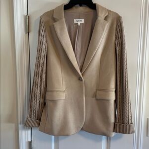 Splendid Adina Beige Blazer with Cable Knit Sleeves size M Like new condition